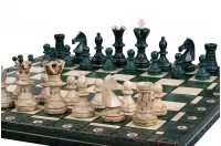 LUKSUSOWE Szachy AMBASADOR - duże (54 x 54 cm), zielone